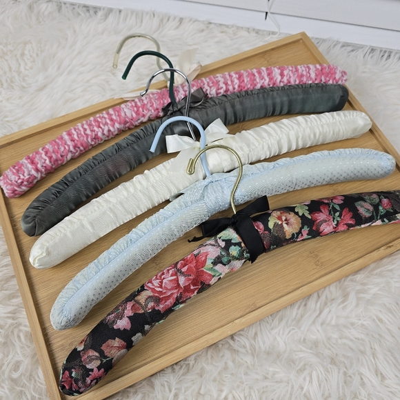Handmade Accessories - Floral, Satin, and Crochet Padded Hangers Set